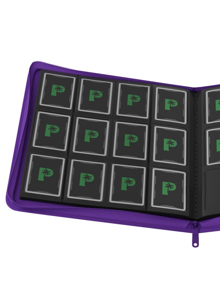 Stealth 12 Pocket Zip Binder - Purple - Palms Off Gaming - Reverse - Prism &amp; Pocket