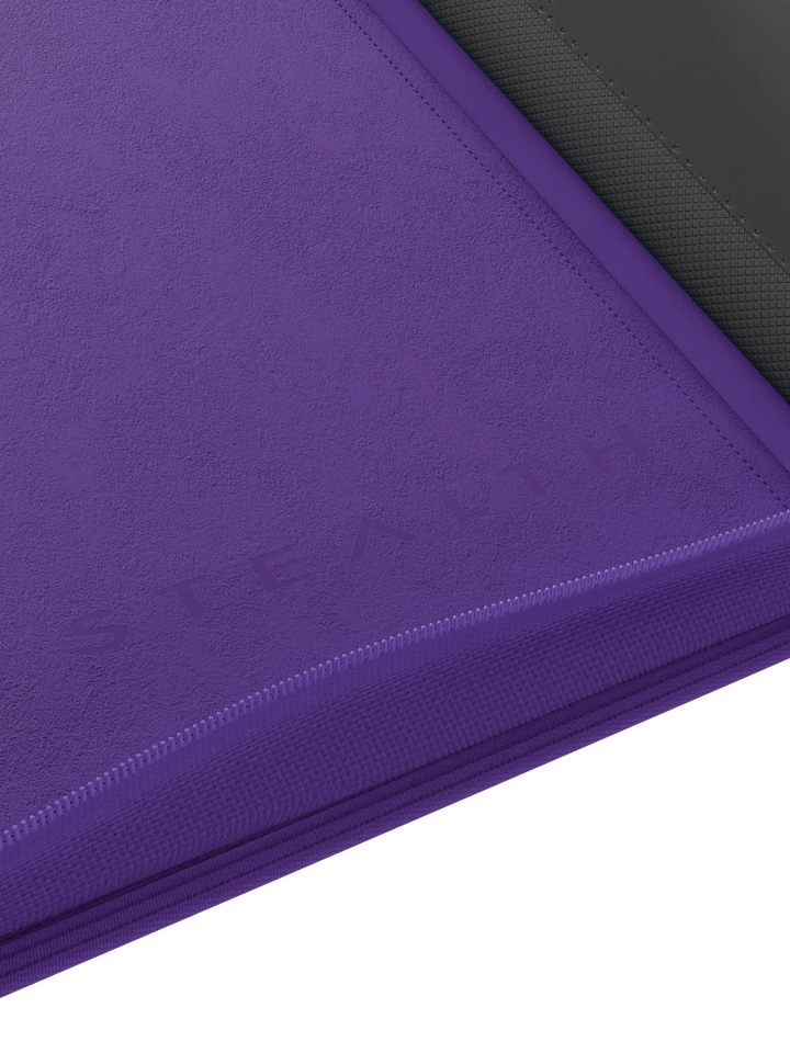 Stealth 12 Pocket Zip Binder - Purple - Palms Off Gaming - Lifestyle 2 - Prism &amp; Pocket