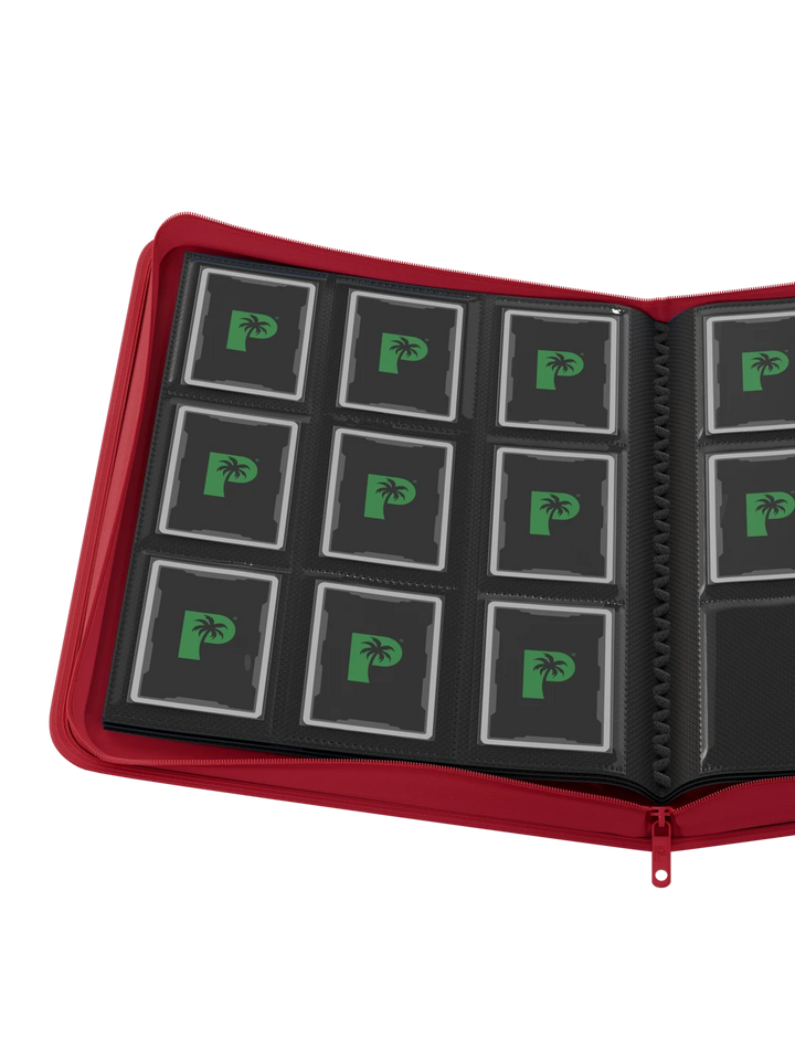Stealth Red Pocket Zip Binder - 9 Pocket Page - Palms Off Gaming - Lifestyle 2 - Prism &amp; Pocket