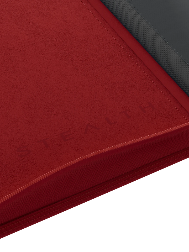 Stealth Red Pocket Zip Binder - 9 Pocket Page - Palms Off Gaming - Lifestyle 4 - Prism &amp; Pocket