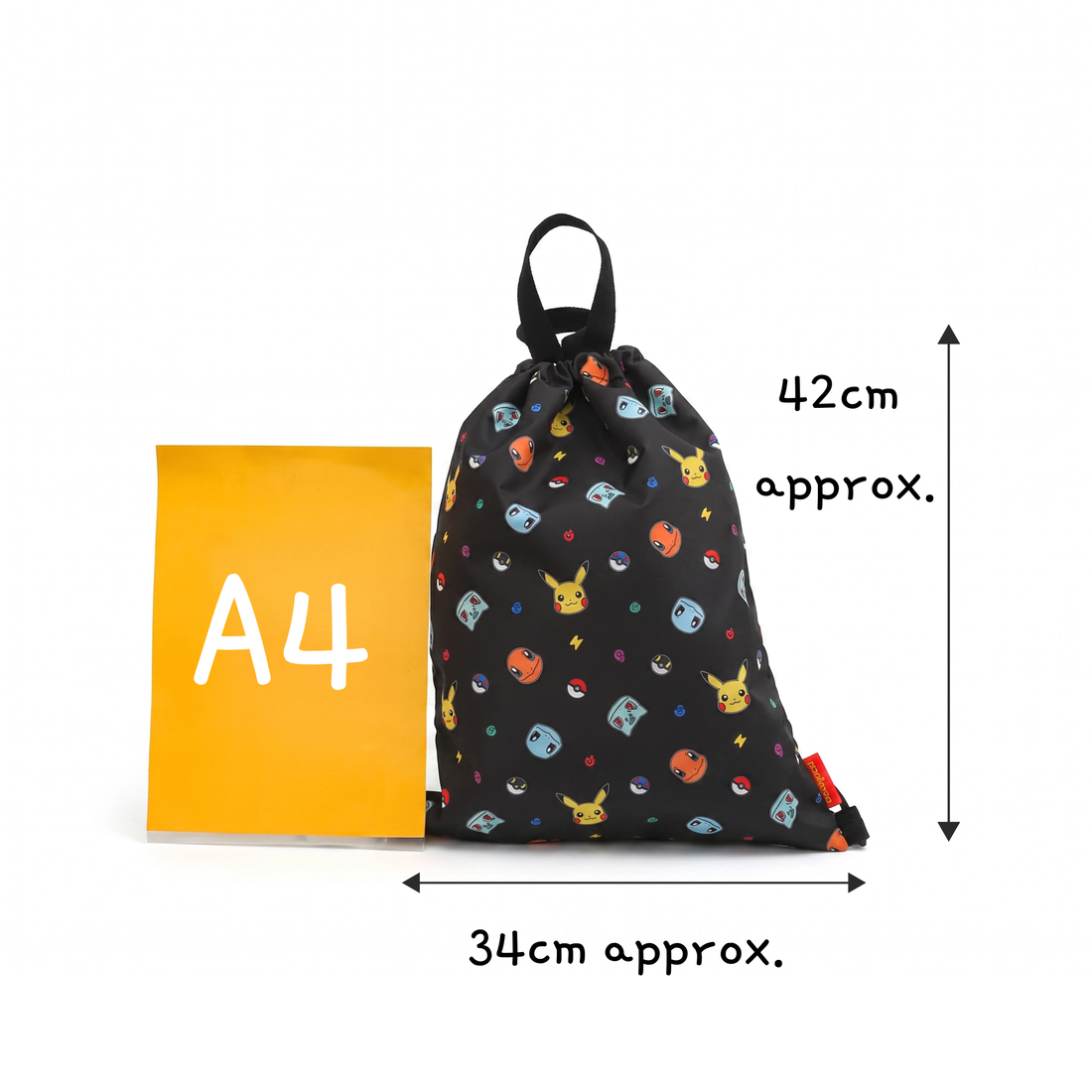 Pokémon Yellow Pikachu Drawstring Bag – Official Licensed Merchandise - Packaging - Prism & Pocket