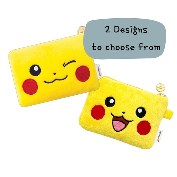 Pokémon Pikachu Face Square Pouch – Official Licensed Merchandise - Front - Prism & Pocket
