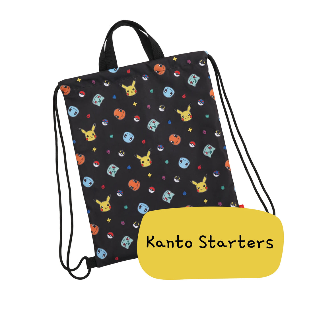 Pokémon Friends - Kanto Starters Drawstring Bag – Official Licensed Merchandise - Reverse - Prism & Pocket