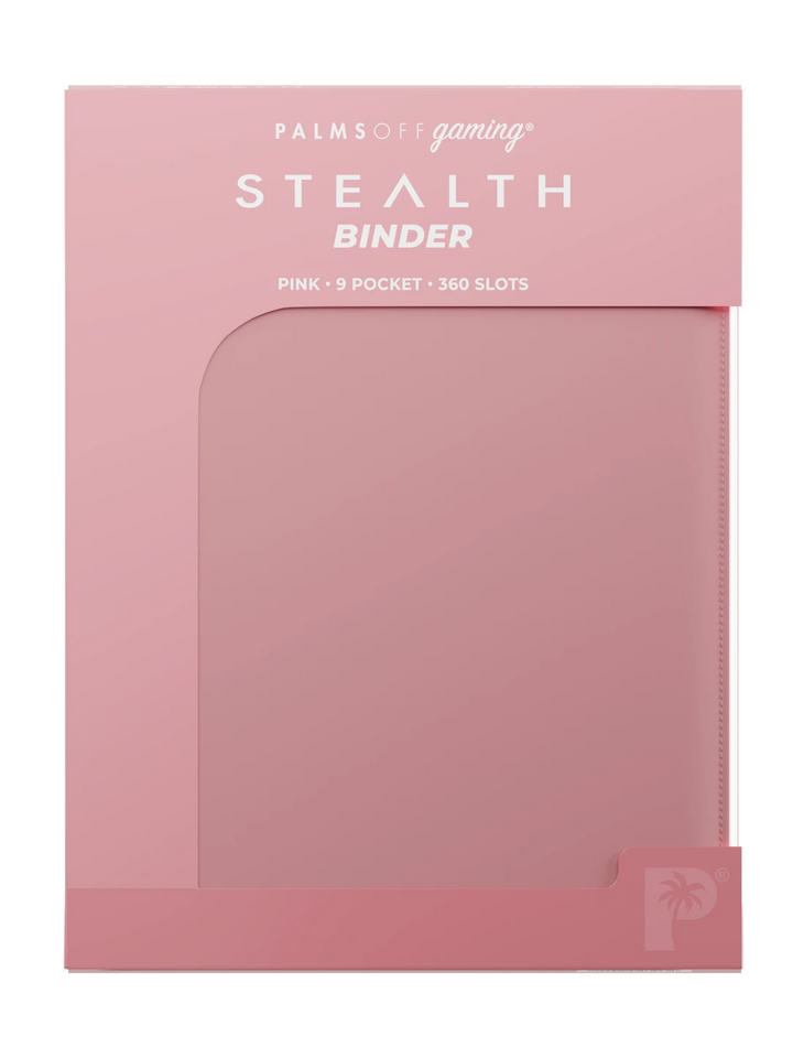 Stealth 9 Pocket Zip Binder - Pink - Palms Off Gaming - Packaging - Prism &amp; Pocket