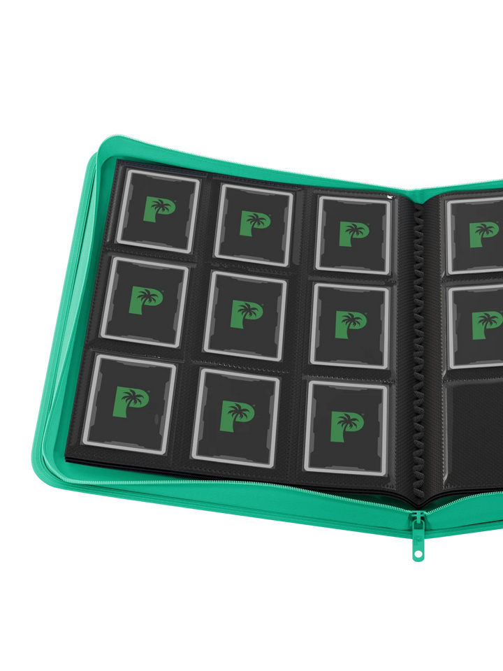 Stealth 9 Pocket Zip Binder - Turquoise - Palms Off Gaming - Lifestyle 2 - Prism &amp; Pocket