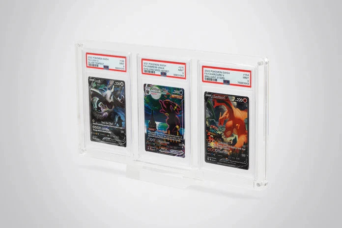 Triple PSA Graded Card Acrylic Display Case incl. Stand - Packaging - Prism & Pocket
