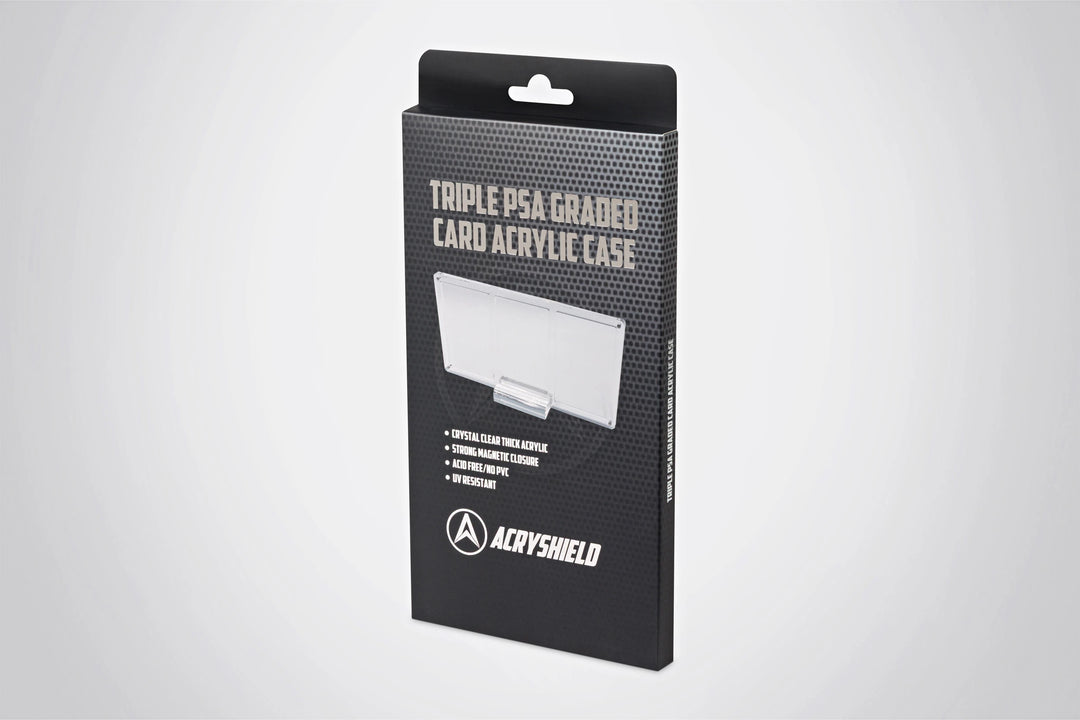 Triple PSA Graded Card Acrylic Display Case incl. Stand - Reverse - Prism &amp; Pocket