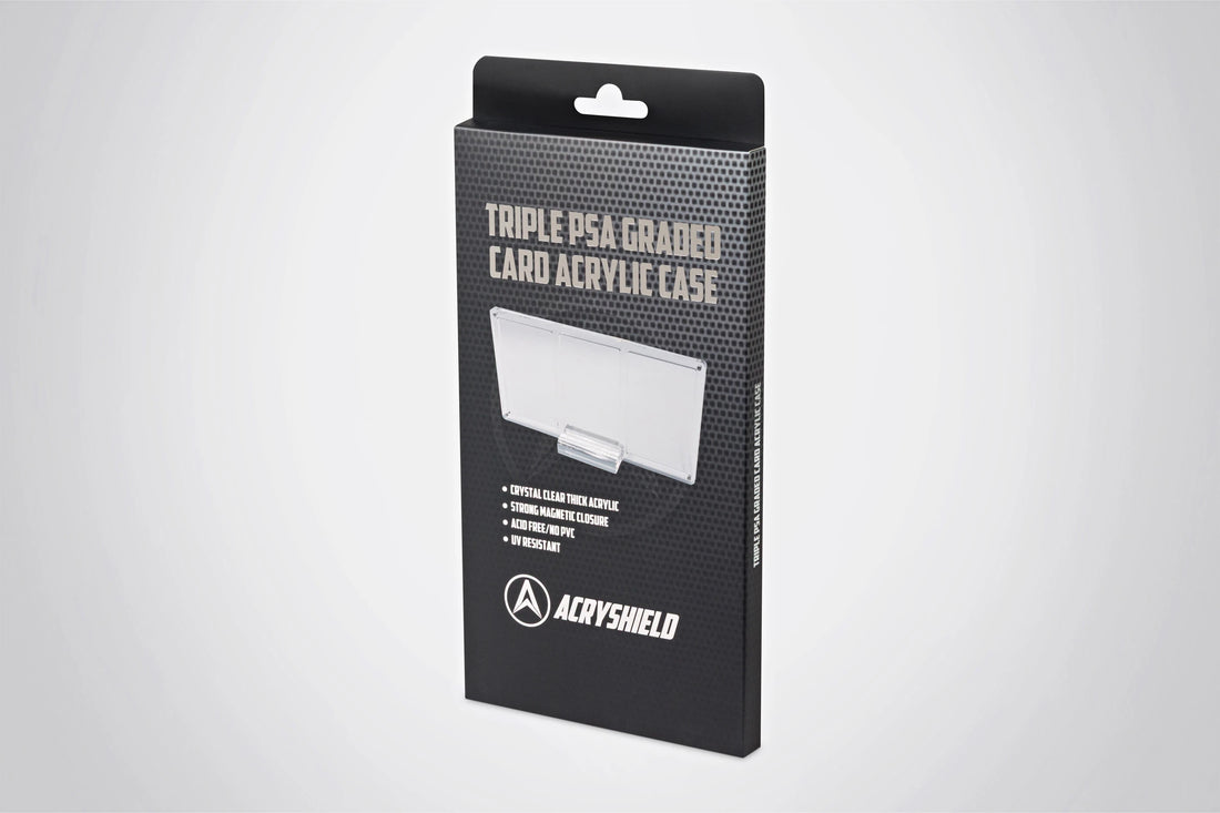 Triple PSA Graded Card Acrylic Display Case incl. Stand - Reverse - Prism & Pocket
