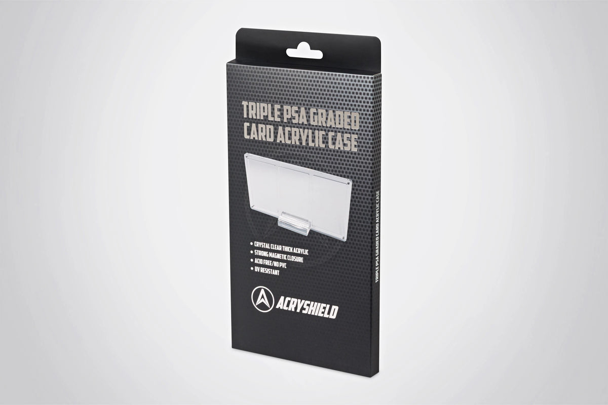 Triple PSA Graded Card Acrylic Display Case incl. Stand - Reverse - Prism & Pocket