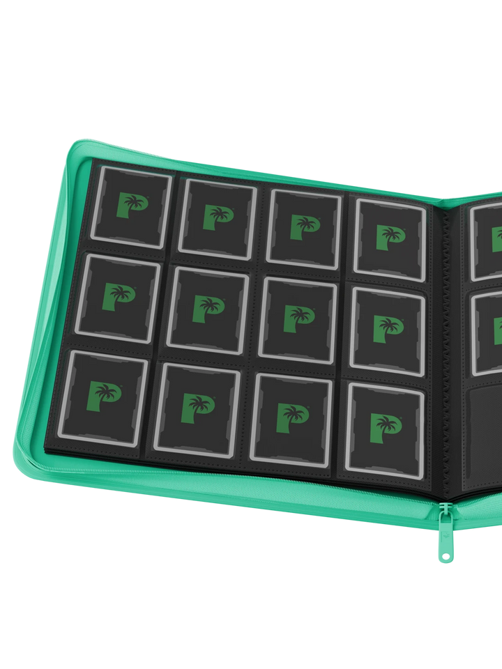 Stealth 12 Pocket Zip Binder - Turquoise - Palms Off Gaming - Lifestyle 3 - Prism &amp; Pocket